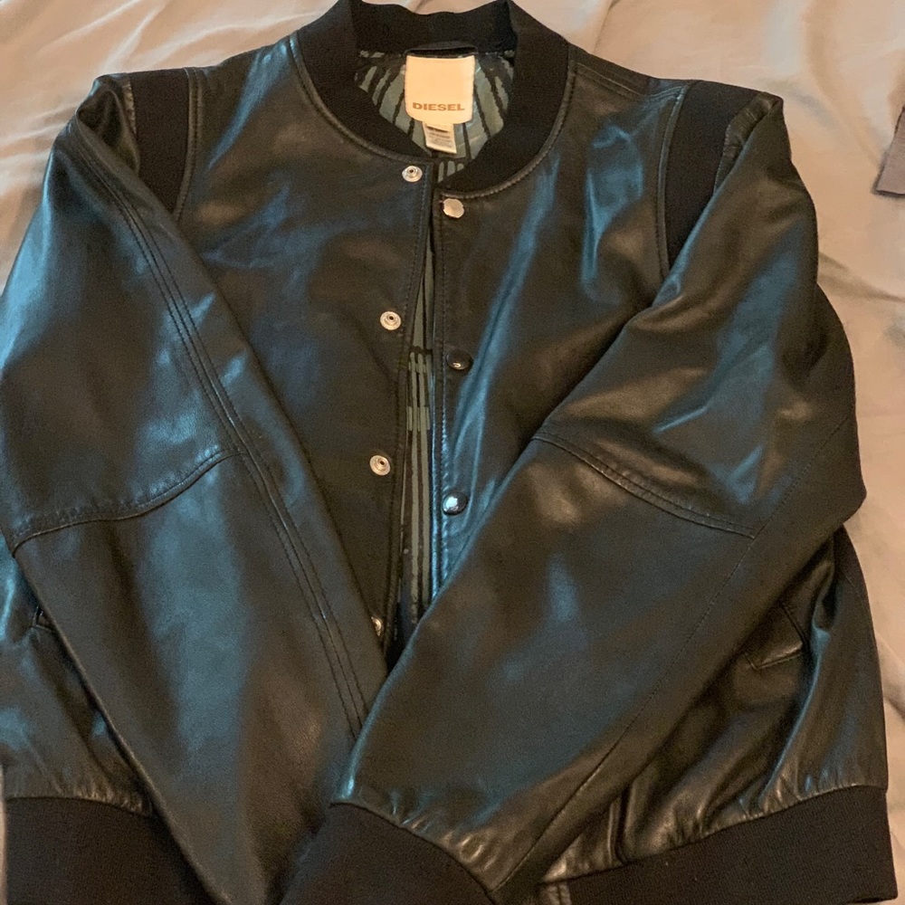 Women's Diesel leather varsity jacket